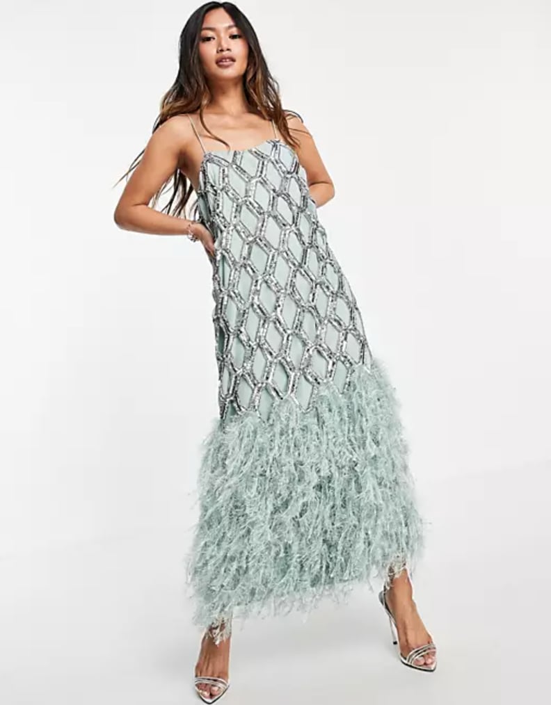 Shop: Blue Feather Dress