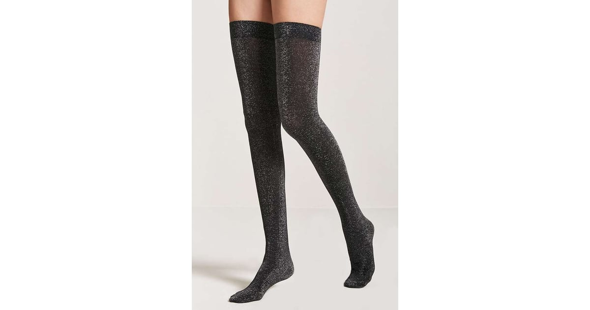 Forever 21 Metallic Over-the-Knee Socks 