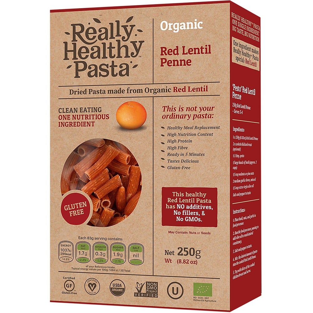 Really Healthy Pasta Red Lentil Penne