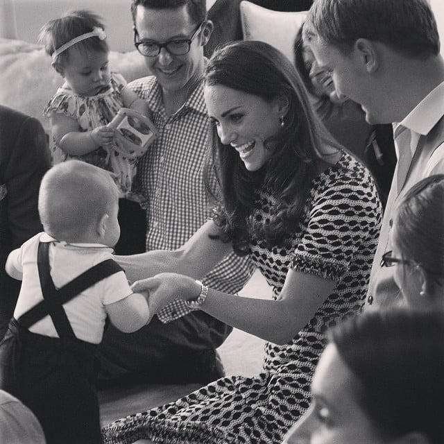 Kate shared a moment with Prince George during his group playdate in Wellington, New Zealand.
Source: Instagram user clarencehouse