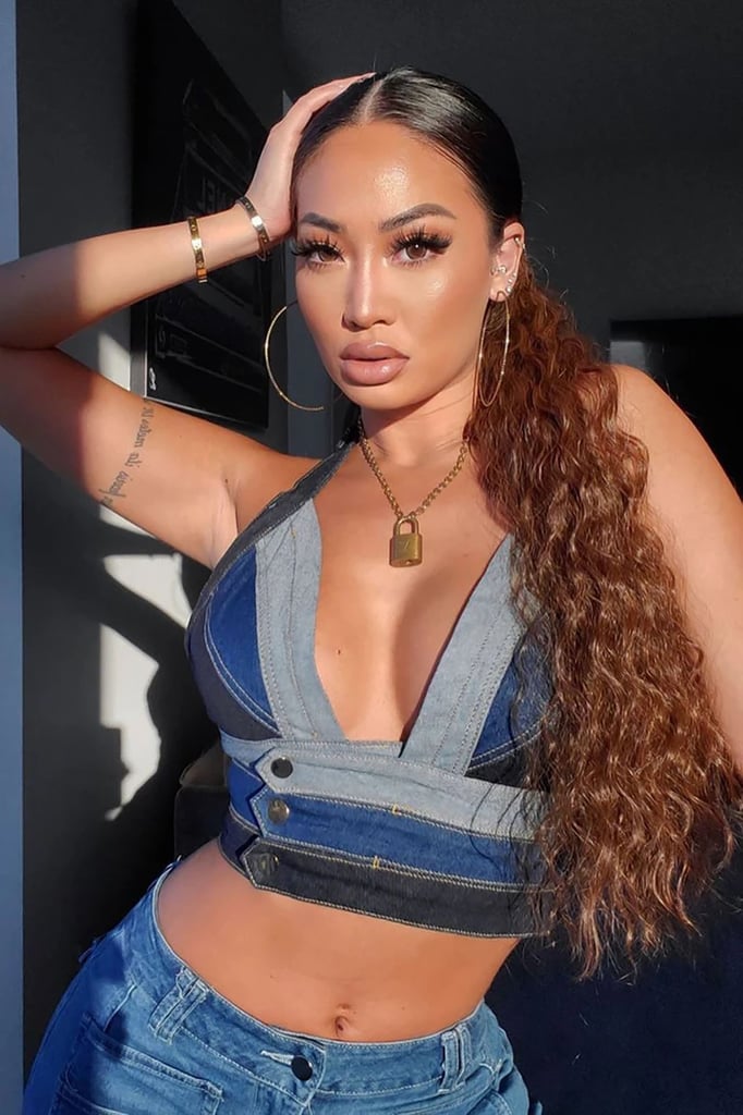 Fashion Nova Denim Party Halter Crop Top