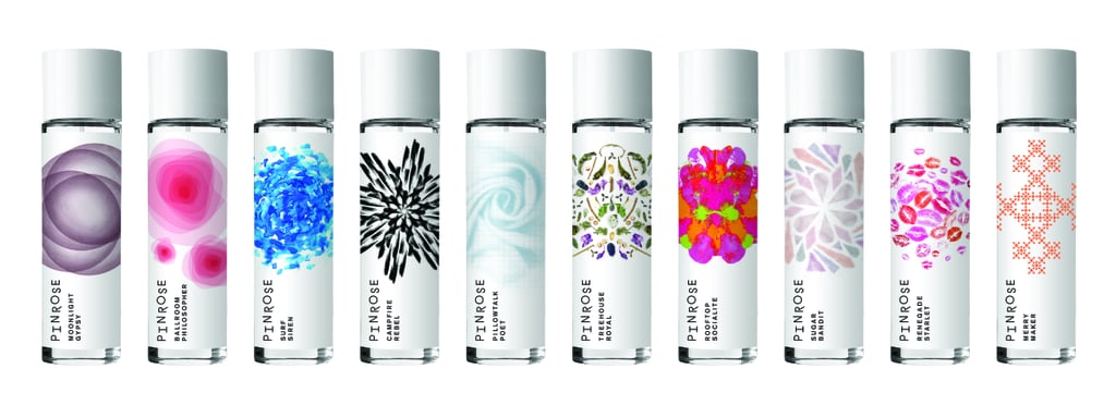 PS: The artwork on the packaging is really beautiful; how did you select the pieces for the scents?
Pinrose: The artwork on each of the bottles is actually fractal geometry, which has a lot of self-similarity. We love fractals because they represent the intersection of art and science — just like our fragrances. We wanted to highlight unique colors and textures for each fragrance, as well. Our company name, Pinrose, is actually the combination of our two favorite fractals: Penrose tilings and the Pinwheel fractal. Look 'em up . . . they're both beautiful.
PS: Of all the Pinrose scents, which are your personal favorites? 
CL: Oh man . . . It's hard to choose just one! I actually love to layer Treehouse Royal ($50) and Sugar Bandit ($50). It gives me a special sexy, confident swagger when I'm going into a big meeting and have no room for mistakes or self-doubt.  
ES: I switch them up often based on my mood, the weather, and what I have happening that day. Moonlight Gypsy ($50) has been my Winter go-to. Whenever I need a little energy pick-me-up, I rely on Merry Maker ($50). It is an incredible scent in warm weather because it's both playful and confident, and I get compliments on it every time I wear it.