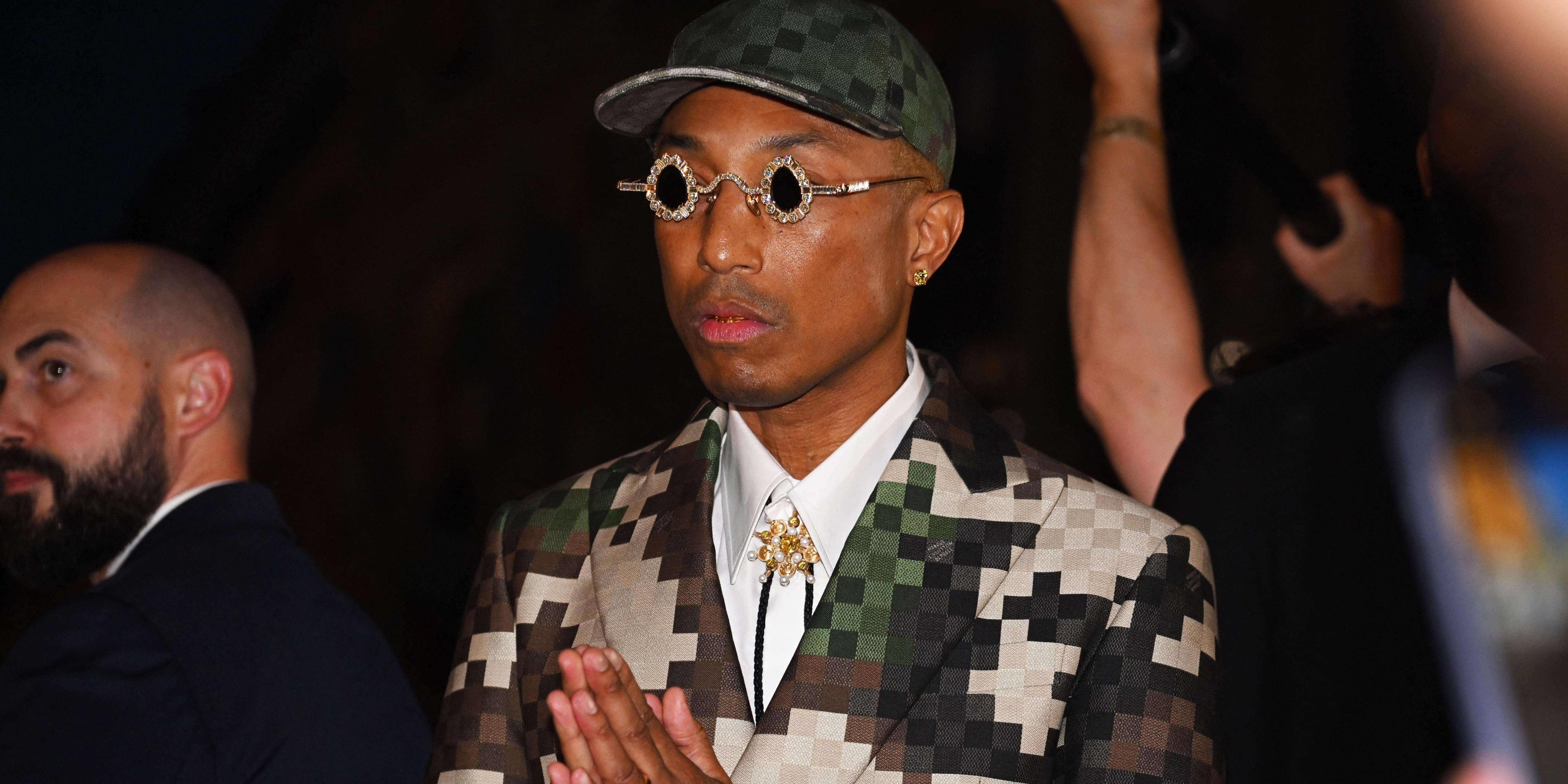 Pharrell Williams's Diamond Sunglasses at Louis Vuitton Show