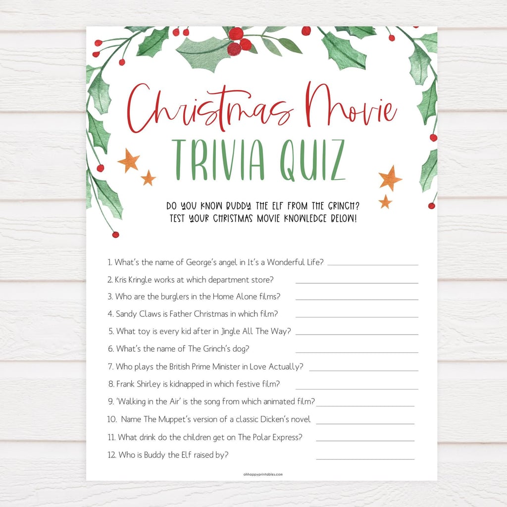 Christmas Movie Trivia Quiz