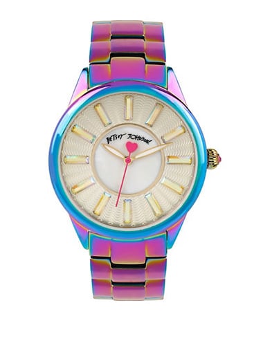 Betsey Johnson Iridescent Stainless Steel Watch ($135)