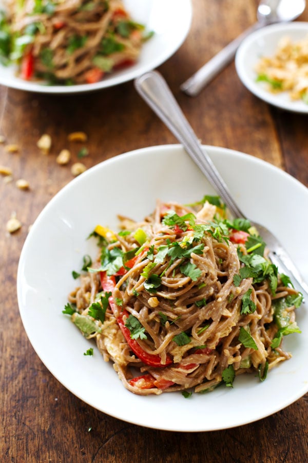 Soba Noodle Salad With Spicy Peanut Sauce and Chicken