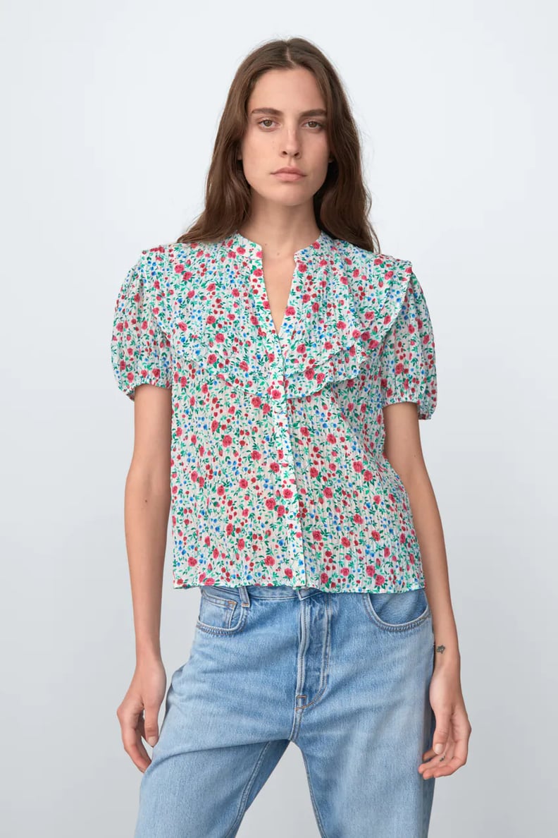 Zara, Tops, Zara Floral Inspired Bodysuit Size M