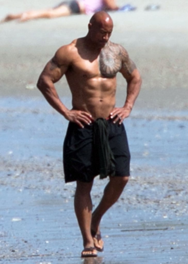 Dwayne Johnson Shirtless With Lauren Hashian Pictures 2016