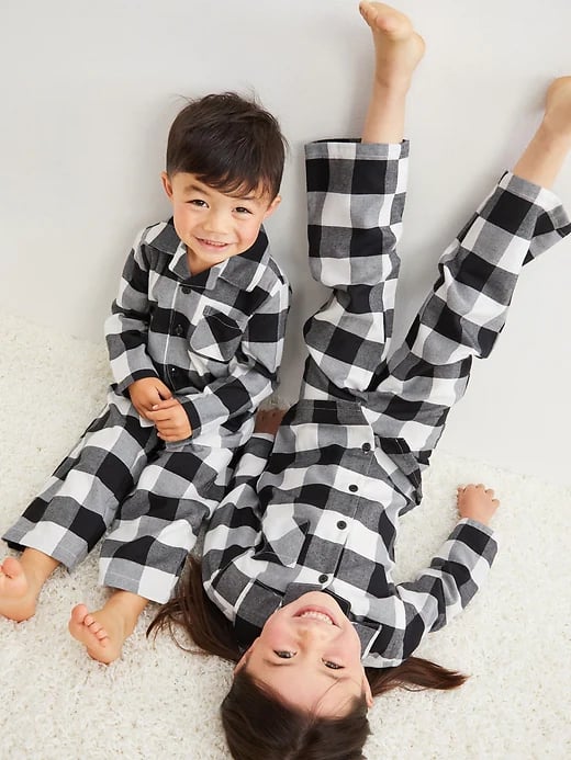 Unisex Kids Plaid Flannel Pajamas