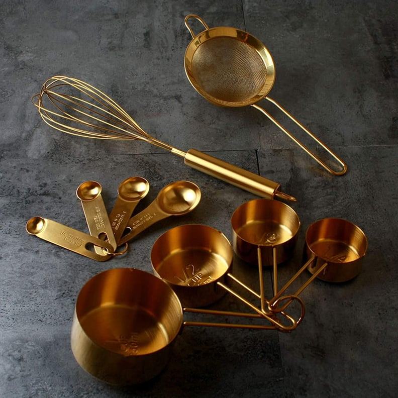 Homestia 10 Piece Gold Cooking and Baking Utensil Set Stainless Steel