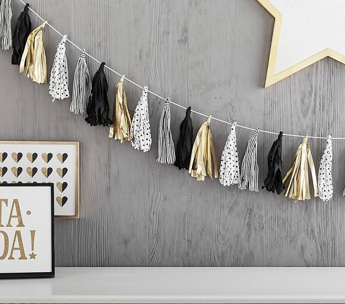 Black and White Tassel Garland