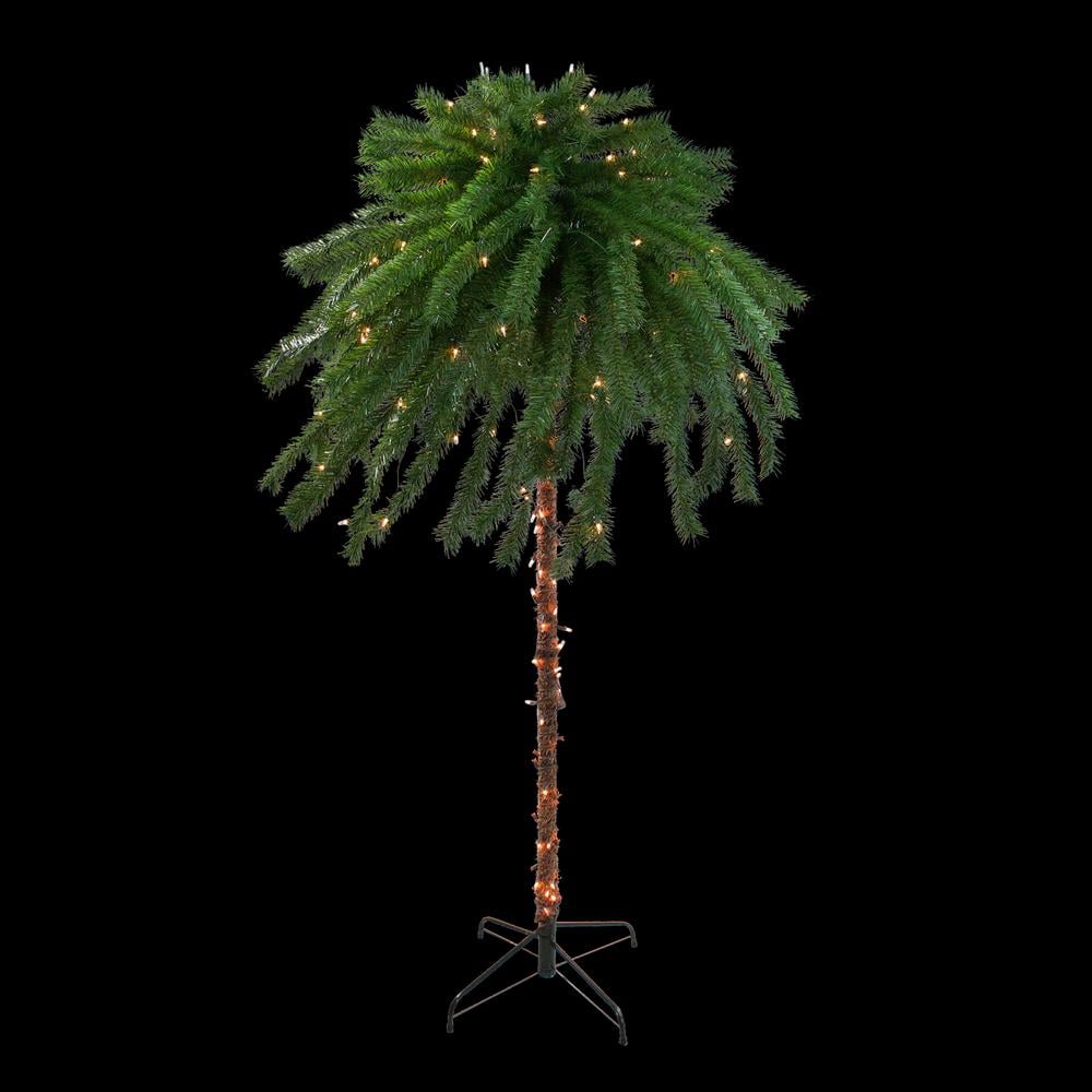 Northlight 6-Foot Clear Lights Artificial Christmas Palm Tree