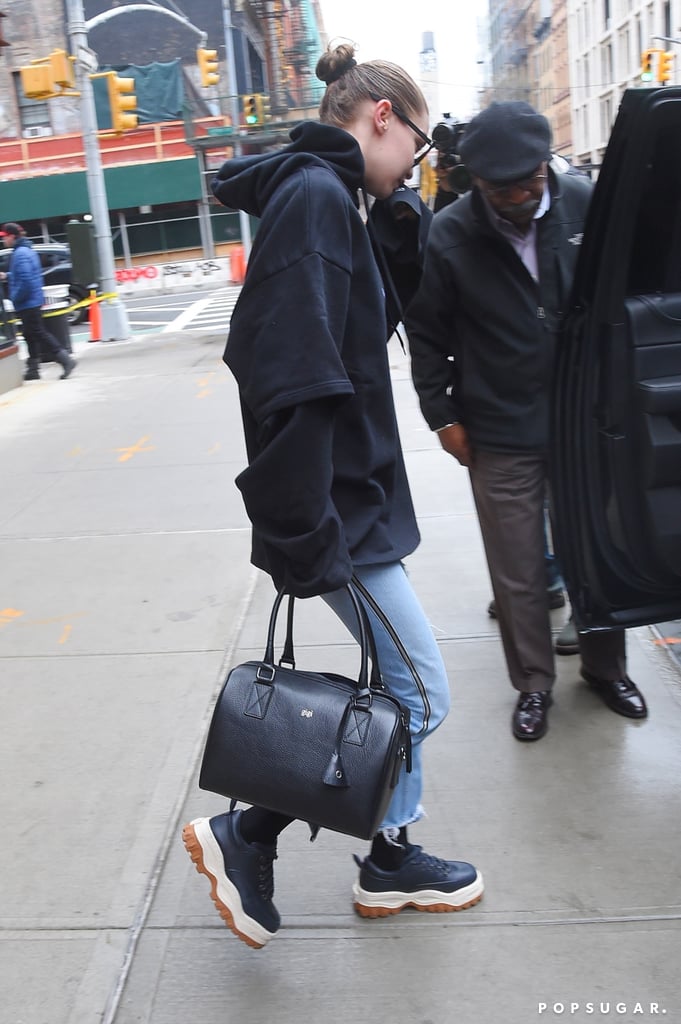 Gigi Hadid's Black Monogrammed Bag