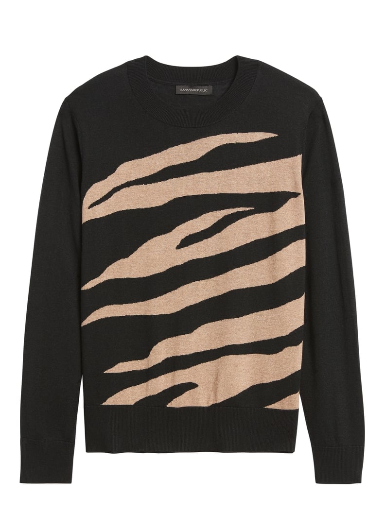 Banana Republic Silk Cashmere Relaxed Zebra Sweater