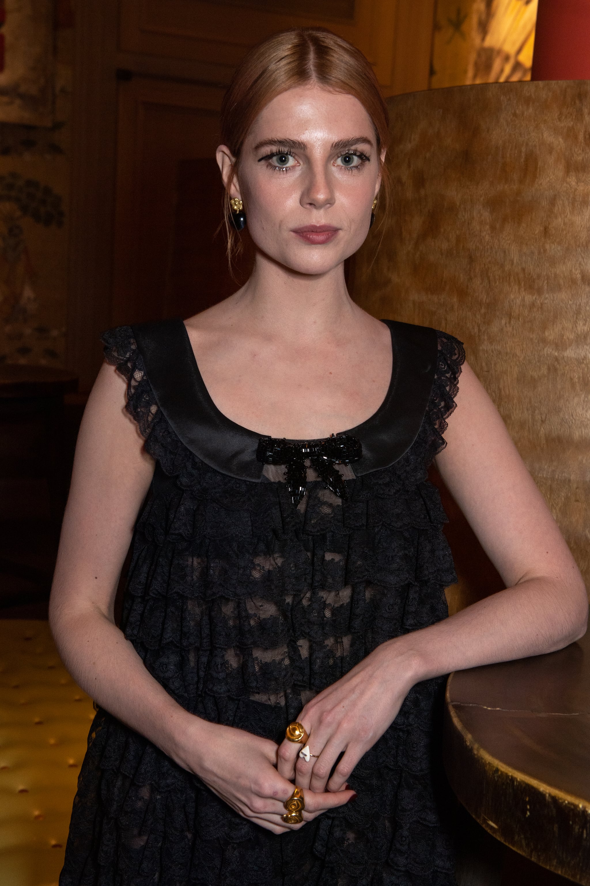 LONDON, ENGLAND - NOVEMBER 24: Lucy Boynton attends 'The Pale Blue Eye' special screening and Q&A at The Ham Yard Hotel on November 24, 2022 in London, England. (Photo by David M. Benett/Dave Benett/Getty Images for Netflix)