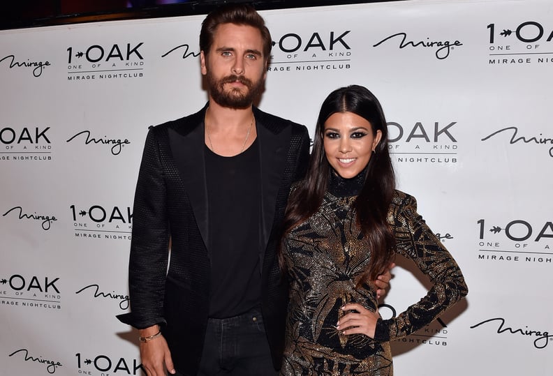 LAS VEGAS, NV - MAY 23:  Television personalities Scott Disick (L) and Kourtney Kardashian arrive at his birthday celebration at 1 OAK Nightclub at The Mirage Hotel & Casino on May 23, 2015 in Las Vegas, Nevada.  (Photo by David Becker/WireImage)