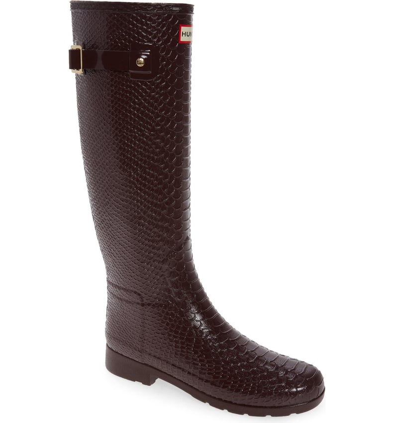 For Rainy Days: Hunter Original Embossed Refined Tall Waterproof Rain Boot