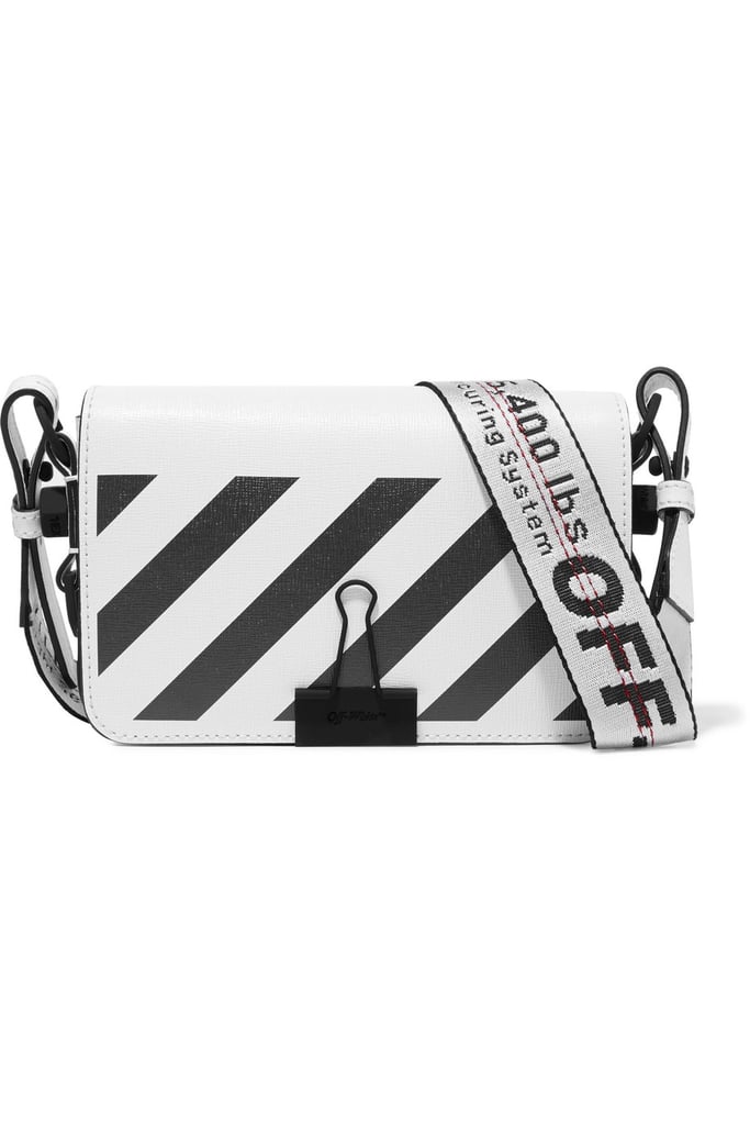 Off-White Mini Striped Textured-Leather Shoulder Bag