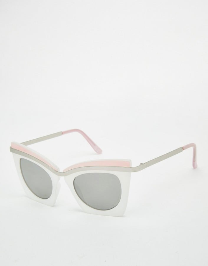 Asos Highbrow Square Cat Eye Sunglasses In Color Block With Built Up Highbrow ($21)