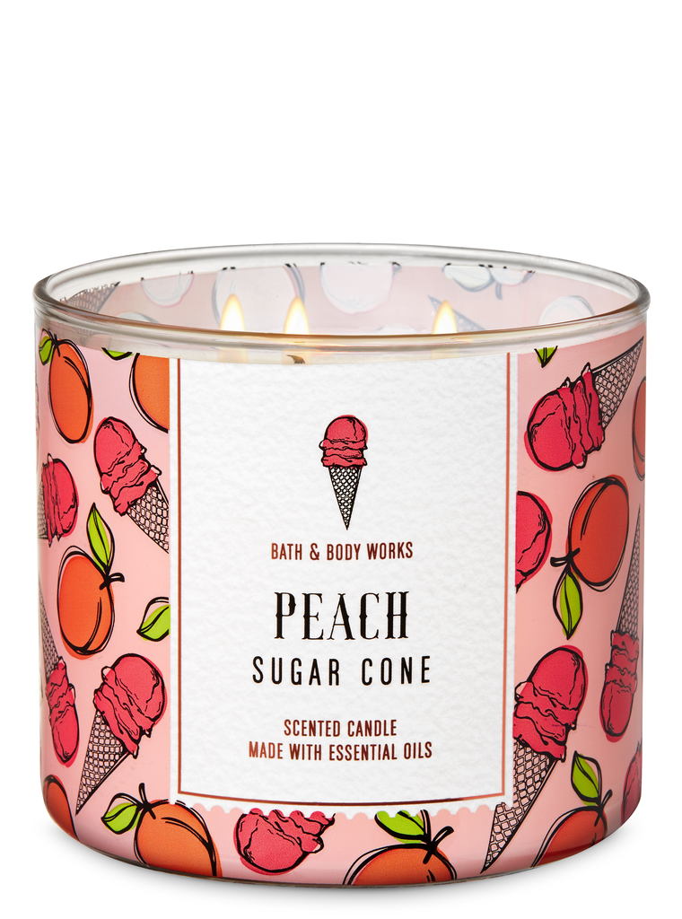 Bath and Body Works Peach Sugar Cone 3-Wick Candle