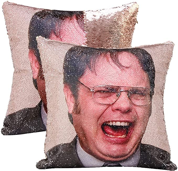 cygnus The Office Dwight Schrute  Reversible Sequin Pillow Cover