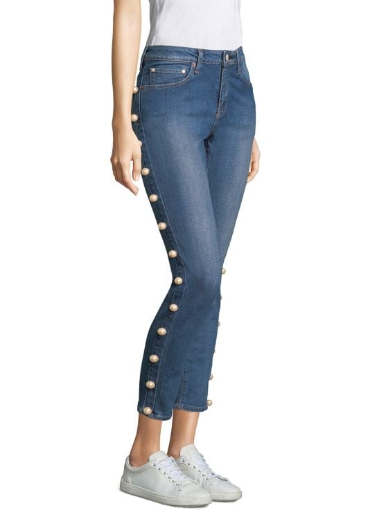 Tu Es Mon Trésor Side Pearl Edge Jeans