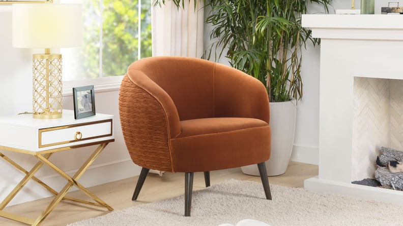 Burnt orange sales barrel chair