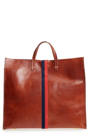 Clare V. Rustic Simple Stripe Leather Tote