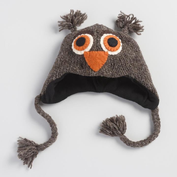 Brown Wool Owl Hat