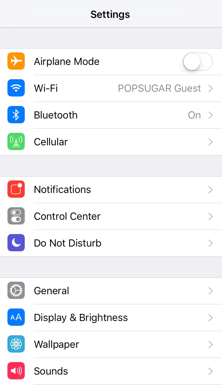 First, go to your settings. Tap the general section.