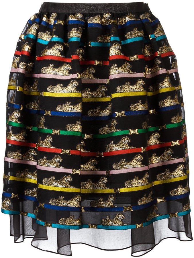 Mary Katrantzou's tiger-print algernon skirt ($1,288) is particularly artsy.