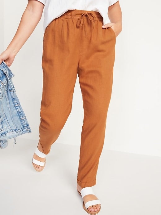 high waisted linen blend old navy