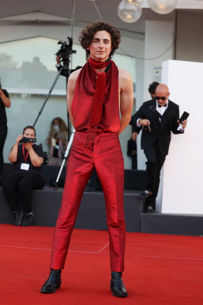 Timothée Chalamet in Haider Ackermann at the 2022 Venice Film Festival