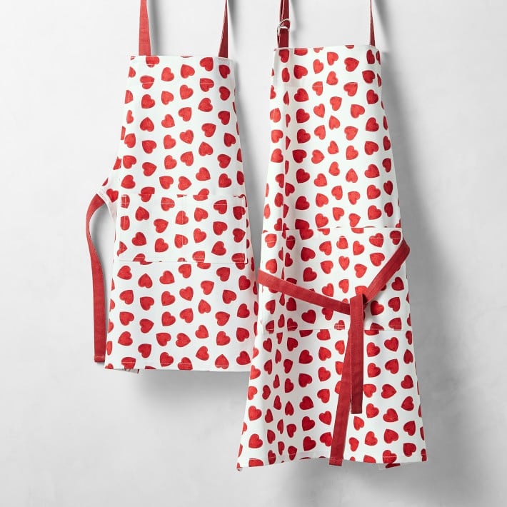 For the Family of Chefs: Heart Adult and Kid Aprons