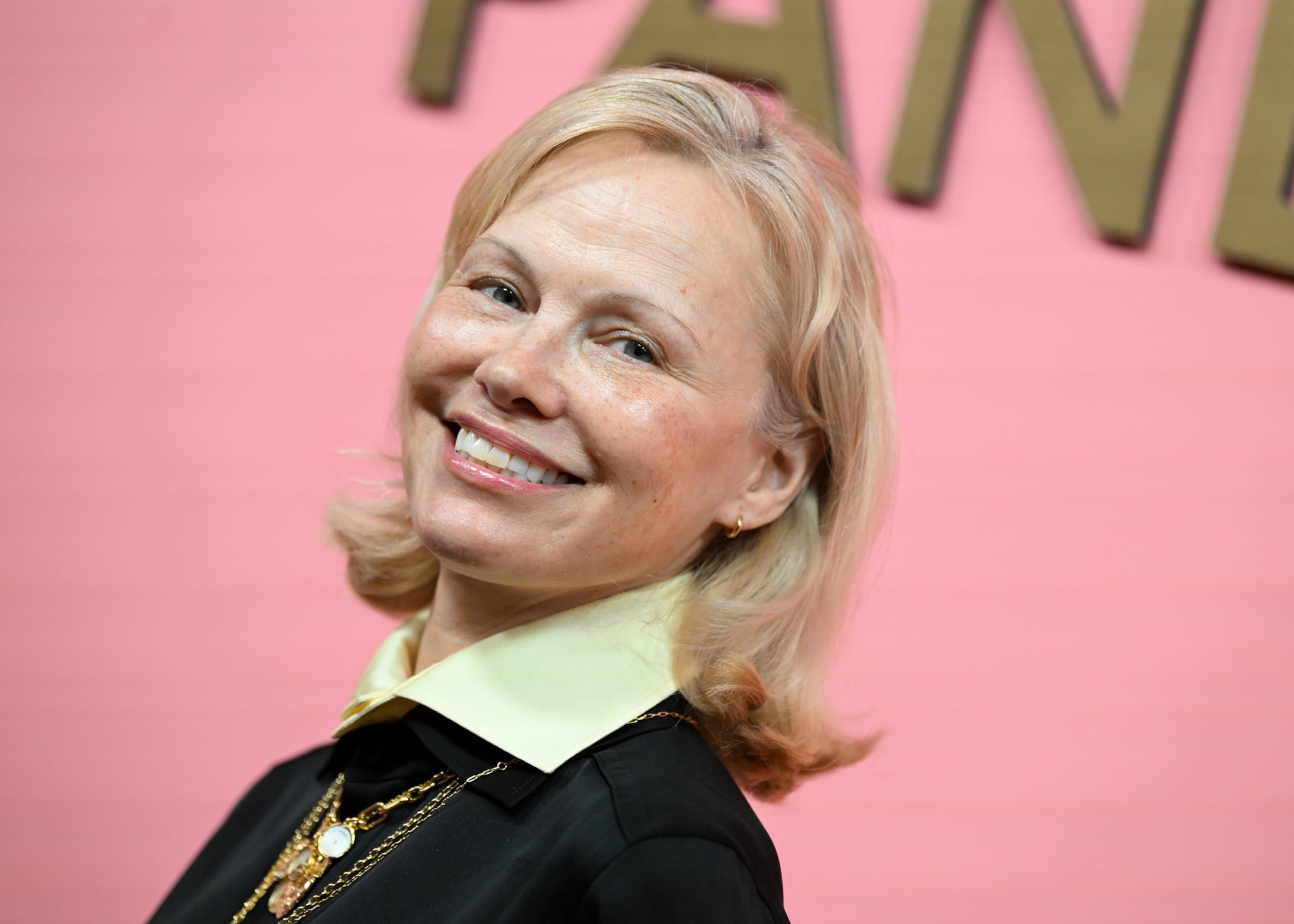 Pamela Anderson at Pandora Talisman Collection Launch Event at Halo Twenty Eight on September 08, 2025 in New York, New York. (Photo by Kristina Bumphrey/Variety via Getty Images)