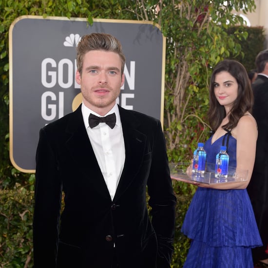 Girl Posing With Fiji Water on 2019 Golden Globes Red Carpet