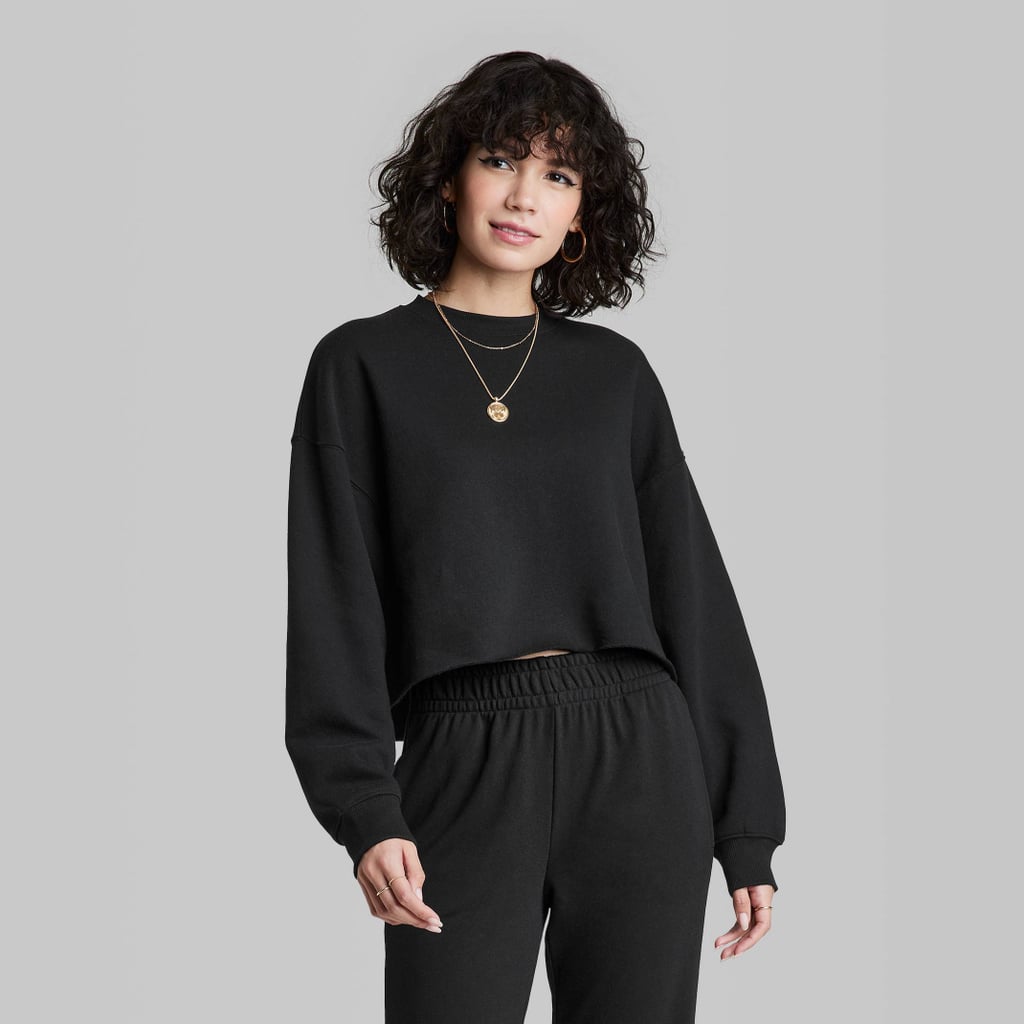 A Matching Sweatshirt: Wild Fable Raw Hem Cropped Sweatshirt
