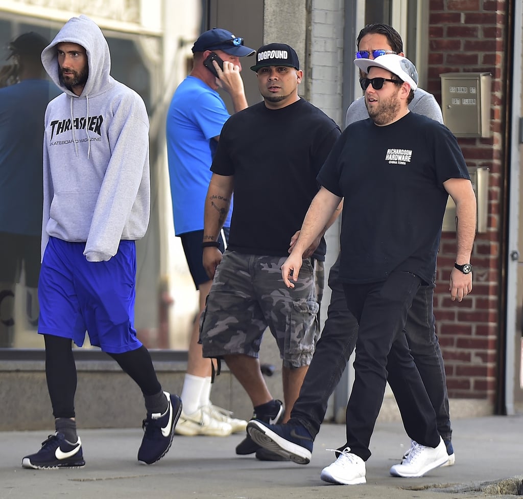Jonah Hill and Adam Levine in NYC July 2016