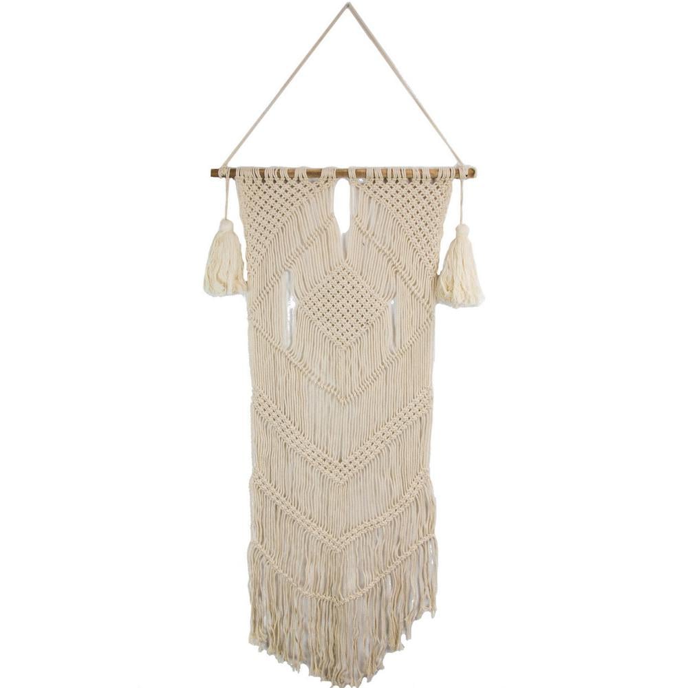 Beige "Diamond Macrame" by Marmont Hill Wall Tapestry