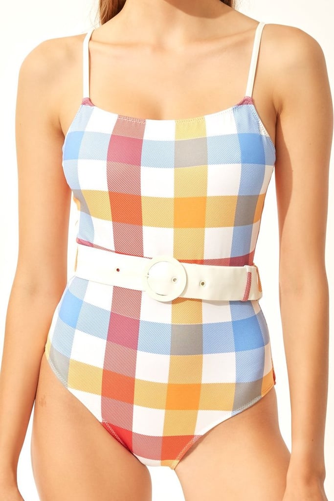 Solid & Striped Nina Belted Swimsuit in Gingham