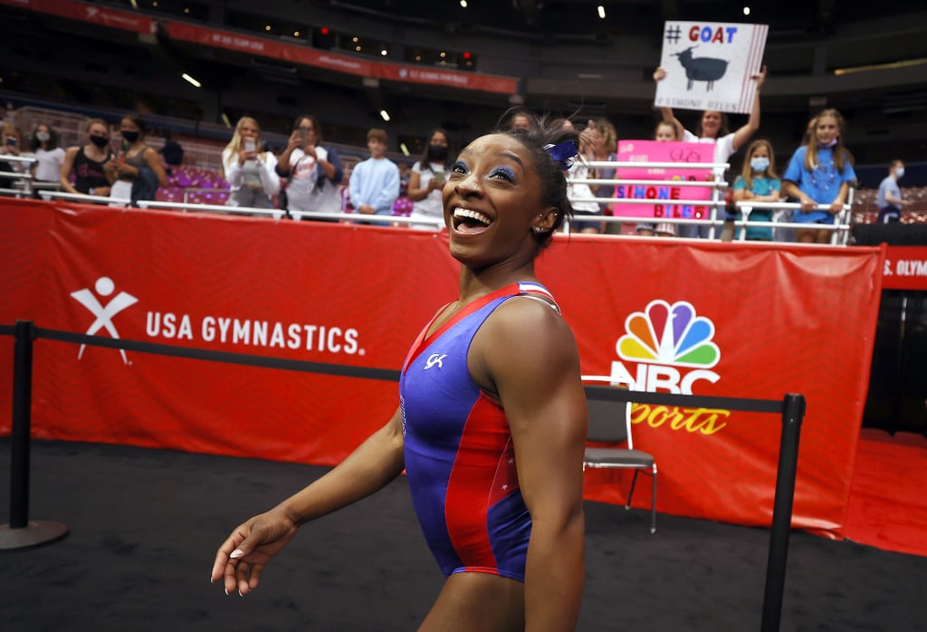 Simone Biles Wears Crystal Goat Slides For Olympic Trials POPSUGAR