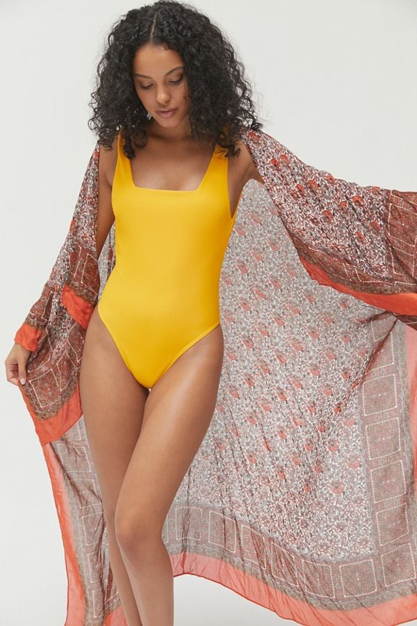 Square neck one piece swimsuits top