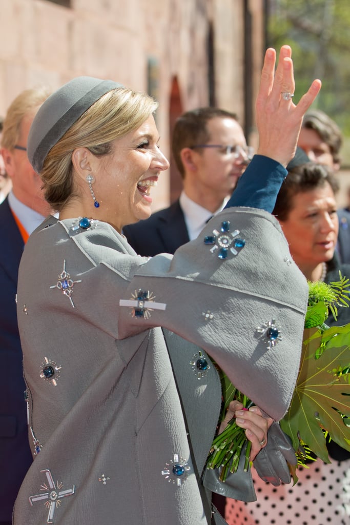 Queen Maxima Wears Embellished Coat