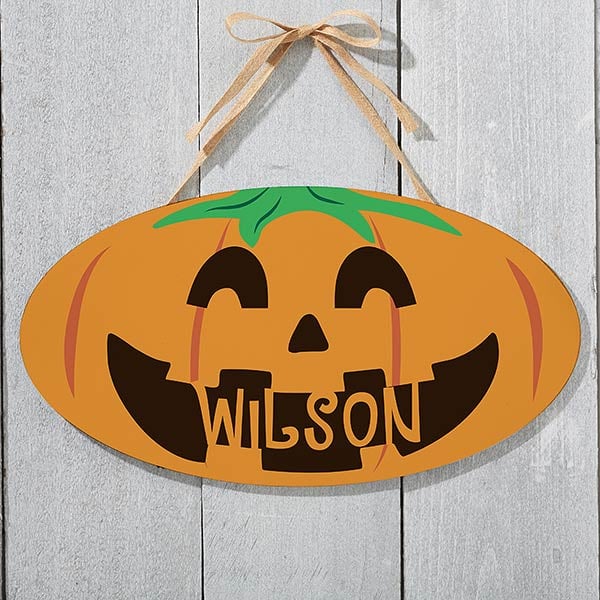 Personalized Jack O' Lantern Door Hanging