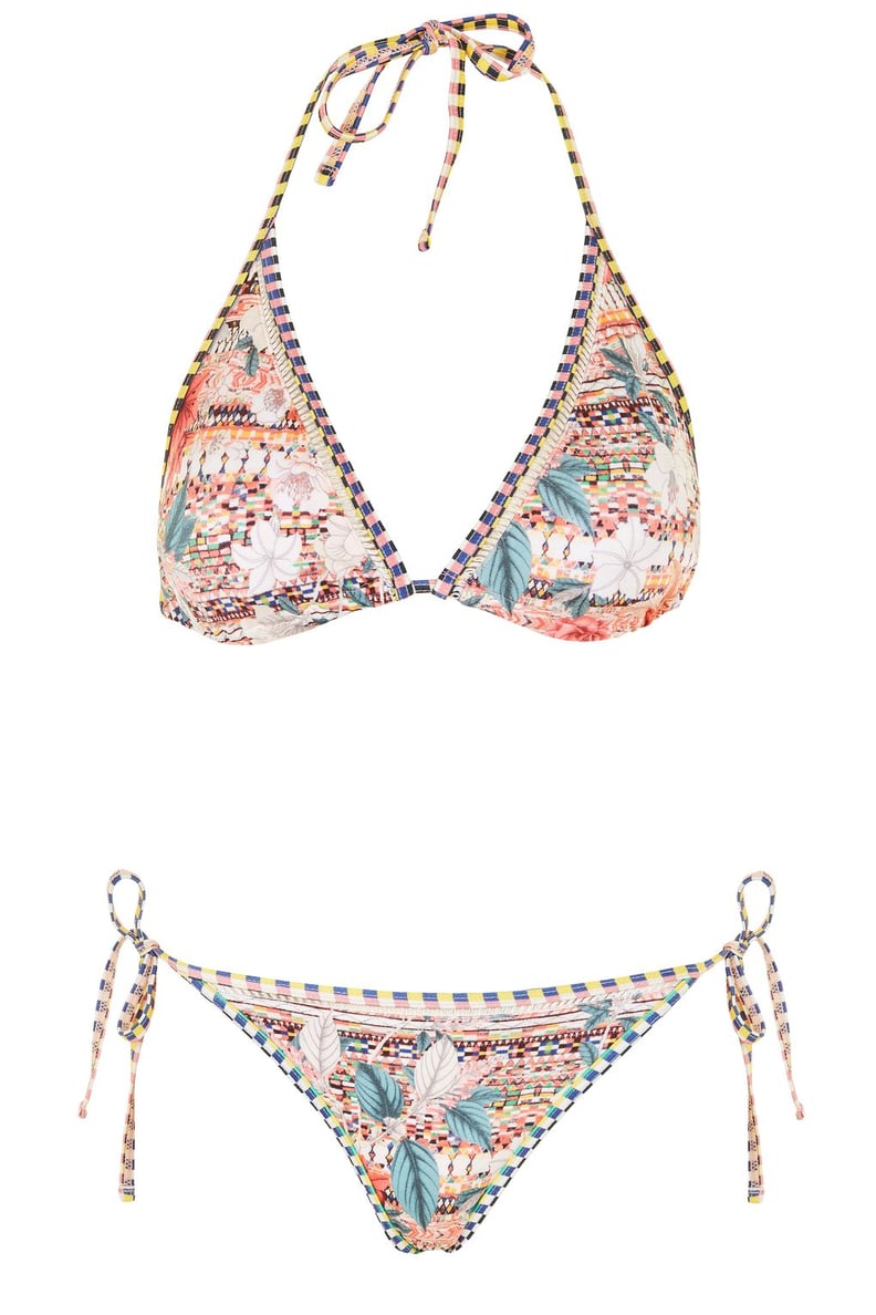 Topshop Floral Aztec Print Triangle Bikini Top and Bottoms