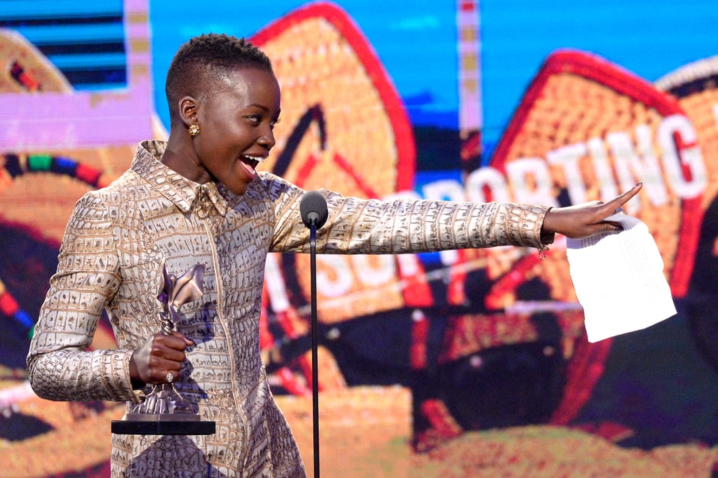 Lupita Nyong'o took the Spirit Awards stage after she won the best supporting female award.