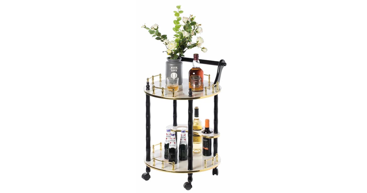 Bold Tones Round Wood Bar Cart Best Bar Carts Under 100 2021