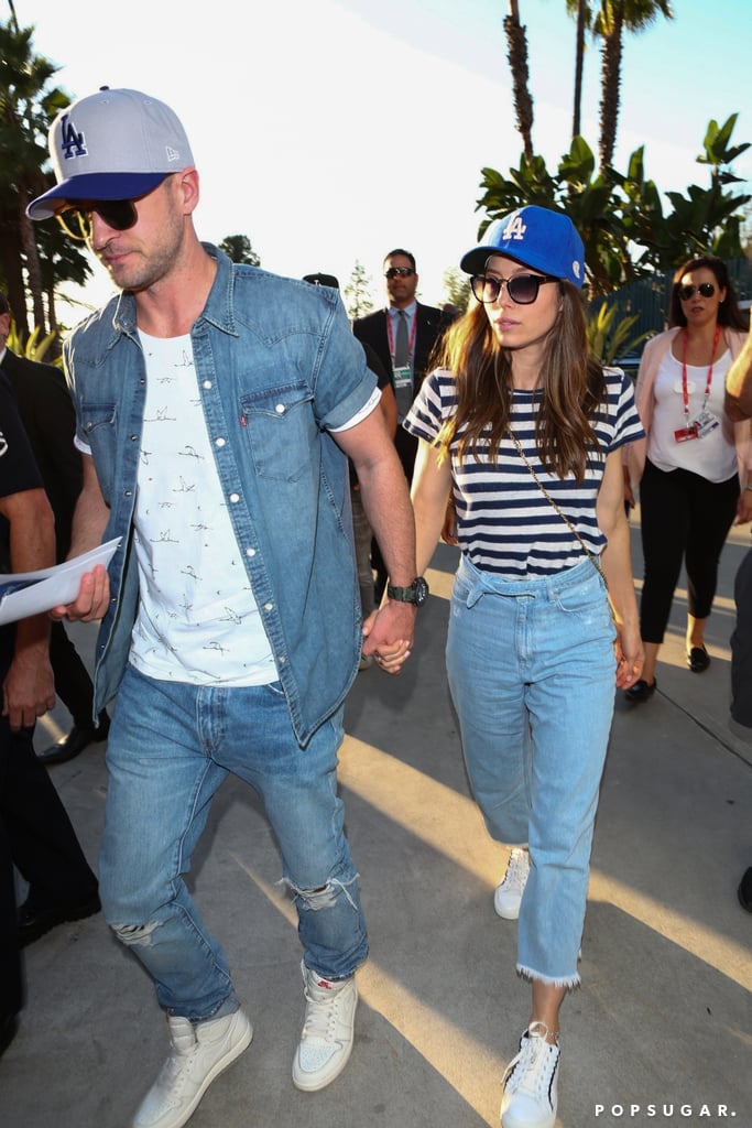 Justin Timberlake and Jessica Biel at the World Series 2017