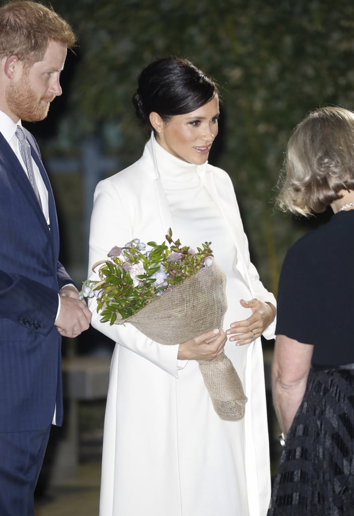 Meghan Markle White Calvin Klein Dress and Coat 2019