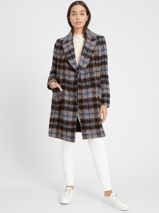 Banana Republic Italian Plaid Topcoat